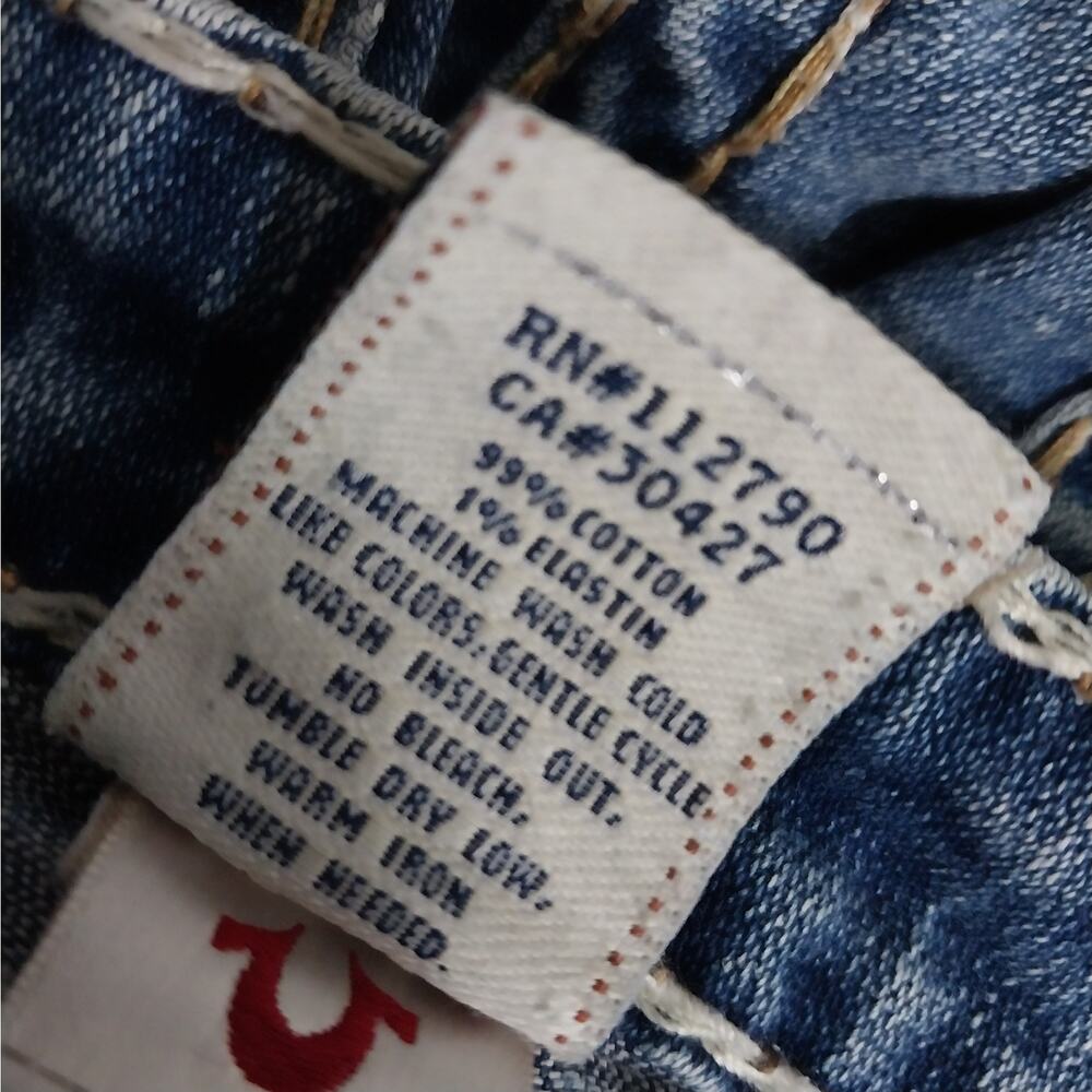 TRUE RELIGION! AWESOME BLUE FADE DENIM, CONTRAST STITCH FLAP POCKET JEANS!SZ 4/6 - Picture 14 of 16